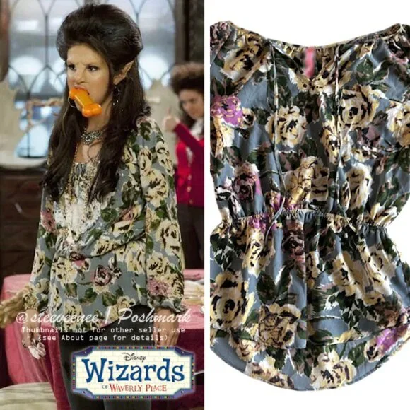 RARE Floral Rose Print Blouse ASO Alex Russo - Picture 2 of 8